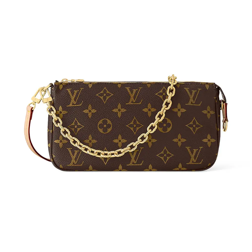 Pochette Accessoires with Chain Monogram Brown