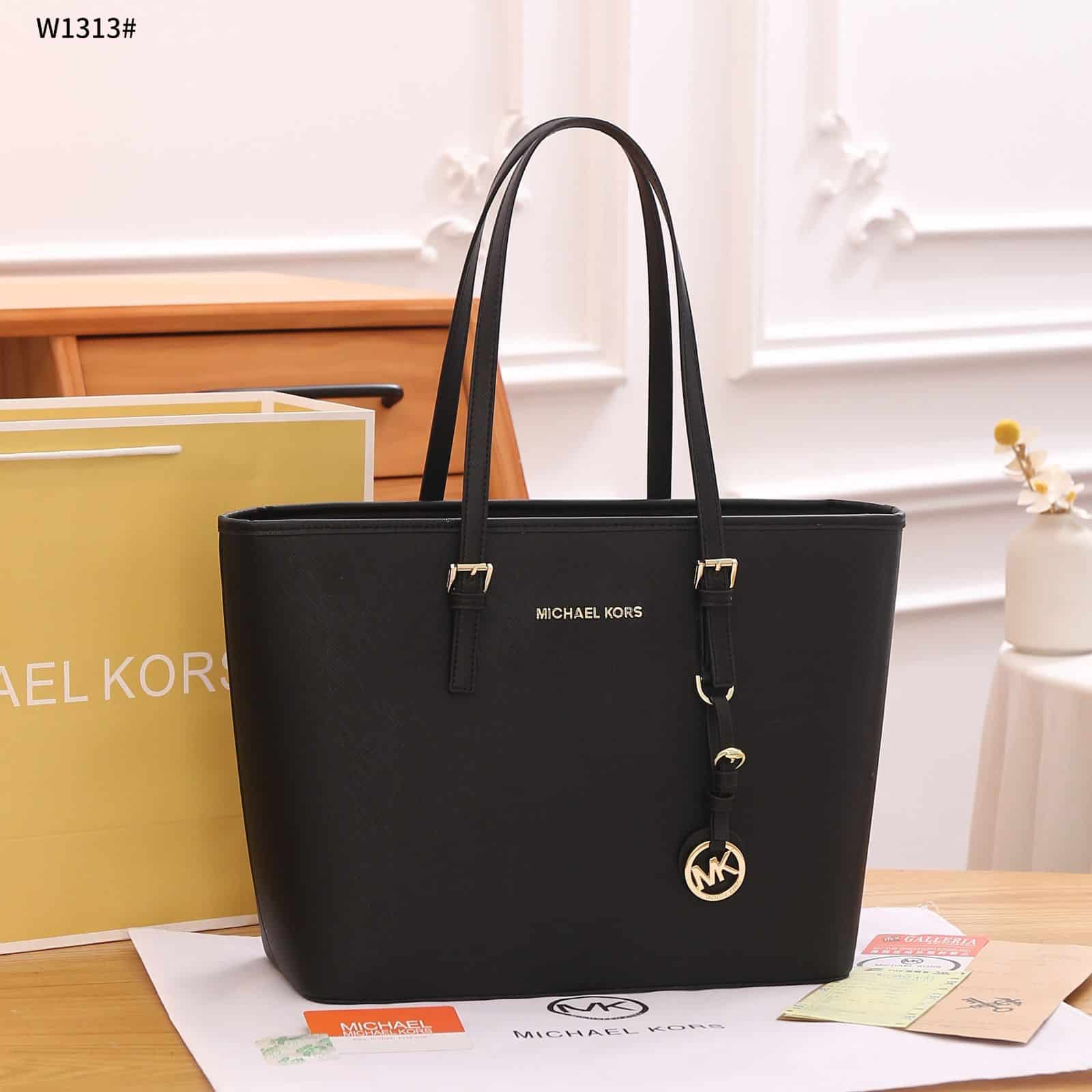 Tas Michael Kors Mk Jetset Tote Zipper Bag Black Edition  Ori With Paperbag W1313  Ori (Kode