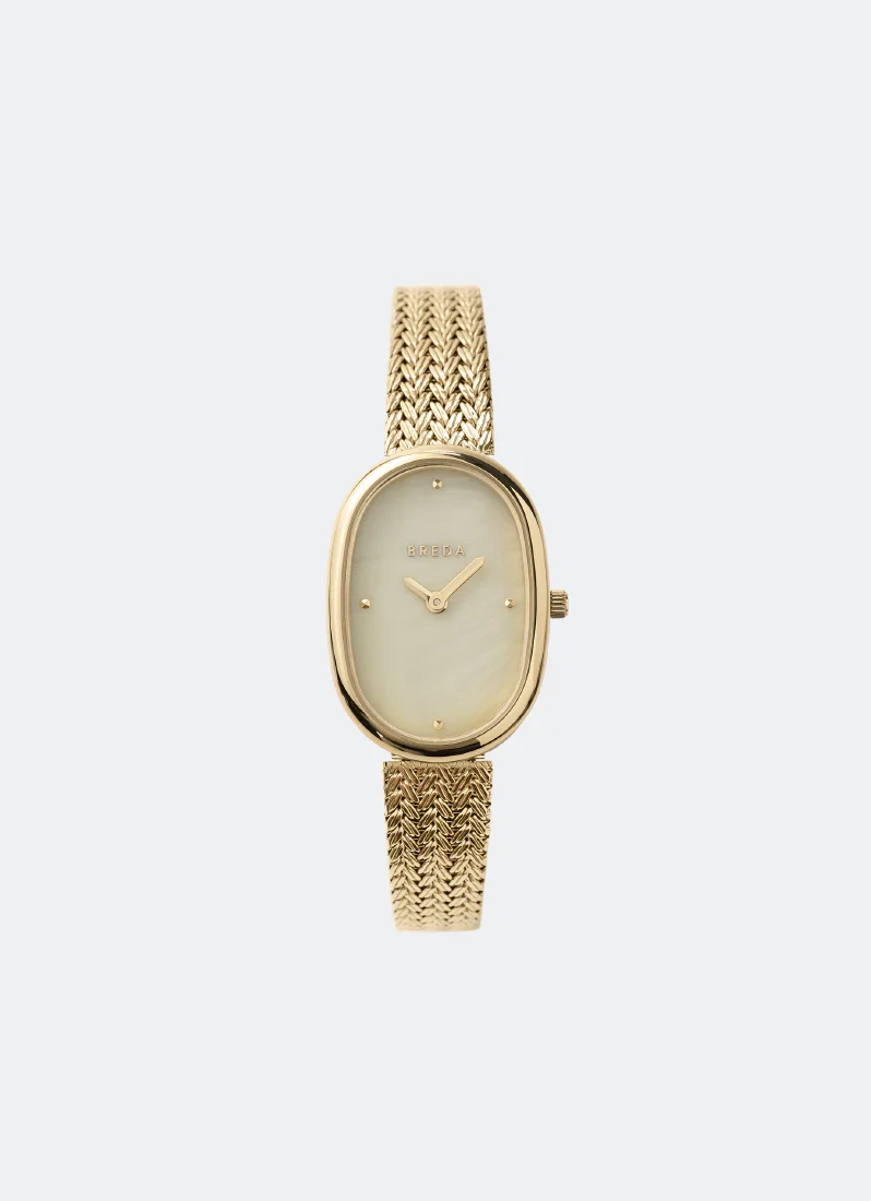 Breda Jane Tethered Champagne MOP Dial Gold Metal Mesh 23mm - 1741N